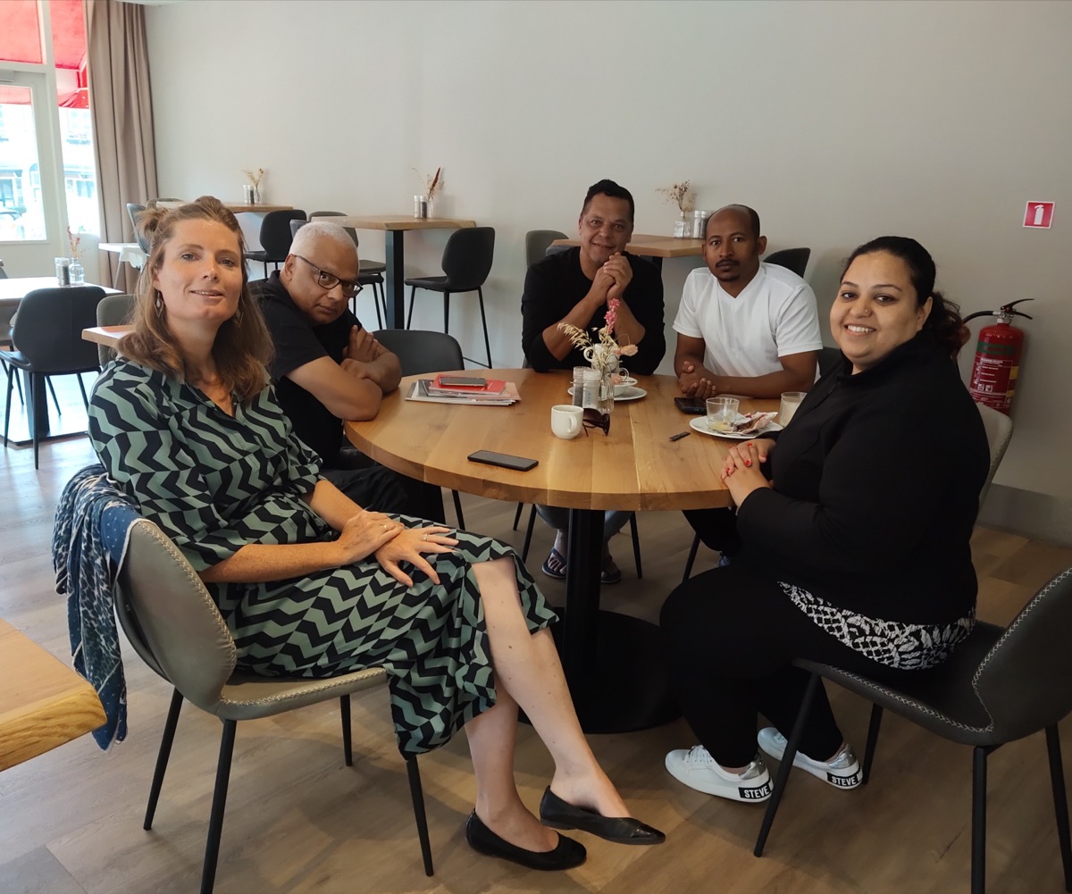 A group picture of staff from the African Disability Forum during a meeting with the coordinator of the We are Able! project in Utrecht.