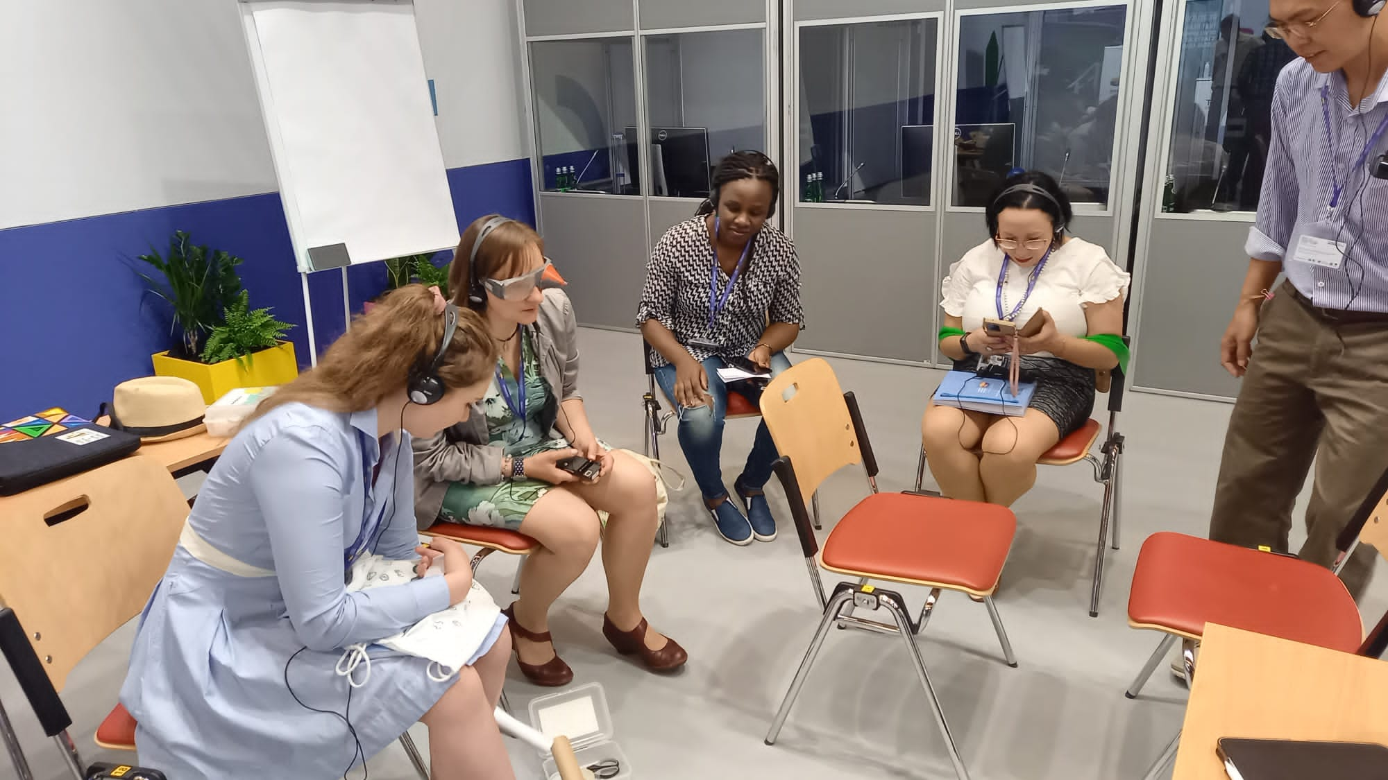 A group of participants including persons with disabilities from various organisations attending the World Urban Forum held in Katowise (Poland) from June 26-30.