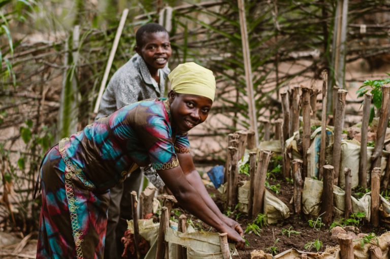 Athanasie, a woman from the northern part of Burundi, is working in the field. Her family took the opportunity to improve their agricultural production by implementing the inclusive PIP approach in their household as part of the We are Able! programme.